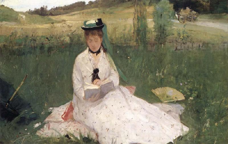 Berthe Morisot L-Ombrelle verte Norge oil painting art